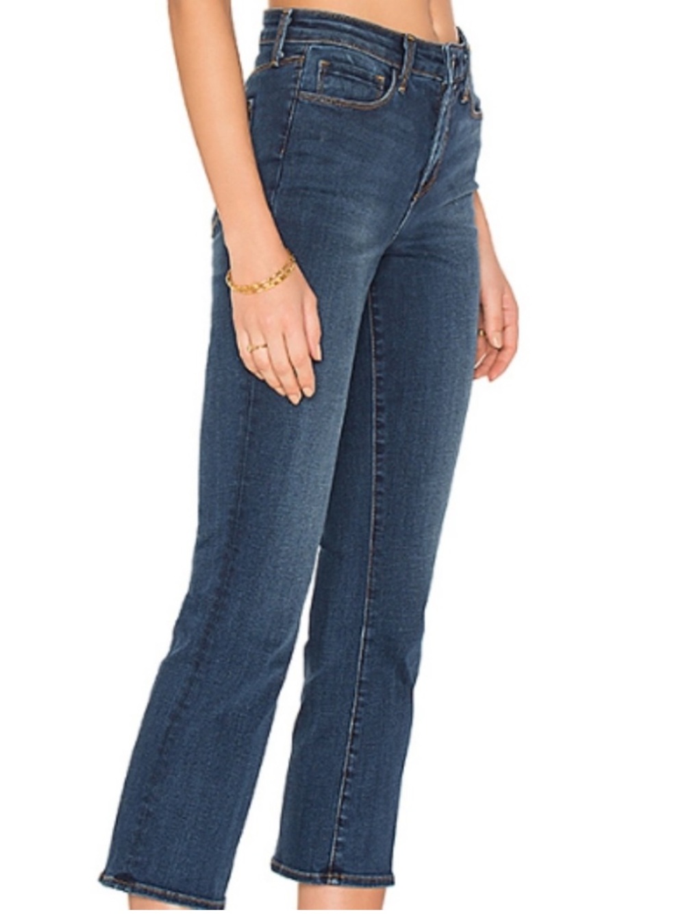 L’AGENCE Serena High Rise Cropped Baby Flare Jeans Azul Size 27 NWOT